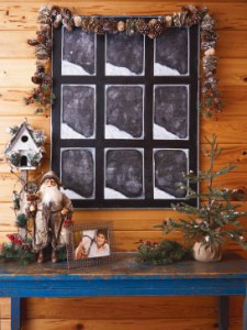 snowy christmas window