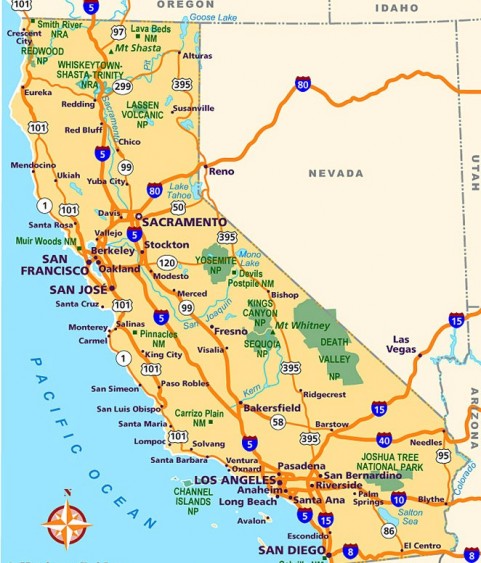 Map of California - Road Trip Planner| Survivemag
